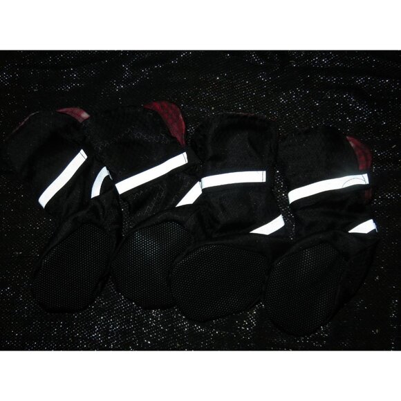 Top Paw Black Reflective Nylon Dog Booties All Weather waterproof fleece lined L - Picture 1 of 5